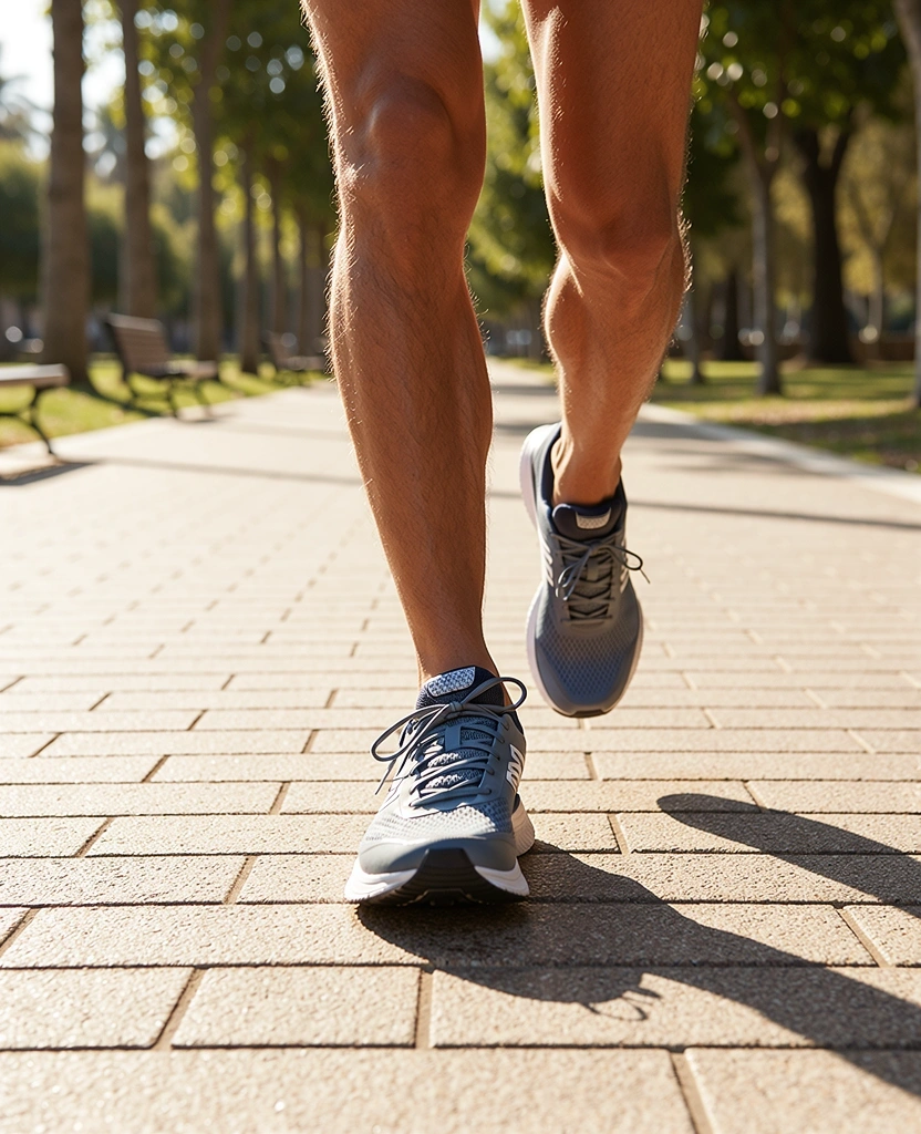 Caminar por un parque de Barcelona para mantener la actividad diaria